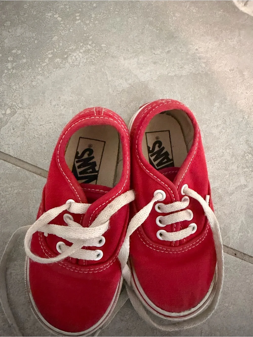 Vans Kids Red Canvas Lace-Up Sneakers